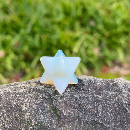 Healing Crystals: Natural Stone Merkaba Star - Sacred Meditation Energy Crystal