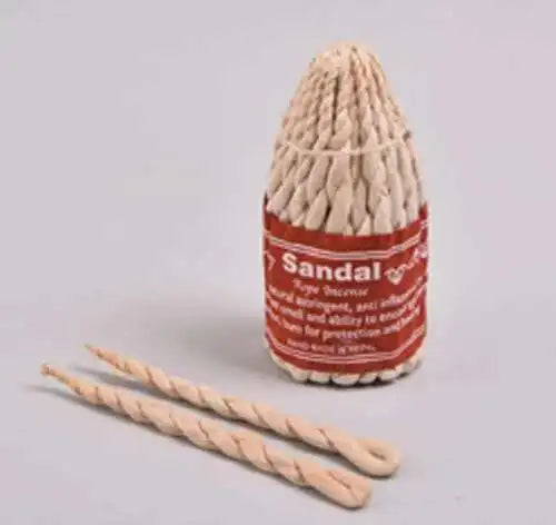 Incense: Sandalwood Rope Incense 50pcs - Handmade Nepal Aromatherapy