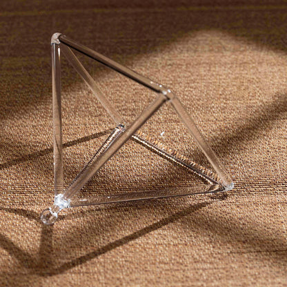 Hye-eun 3-9inch Clear Crystal Singing Pyramid Musical Instruments Sound Energy Healing Relaxation Yoga Meditation