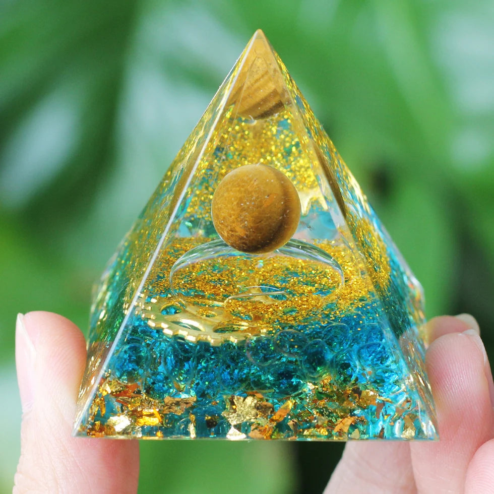 Healing Stones: Orgonite Pyramid Crystals - Healing Reiki Chakra Decor
