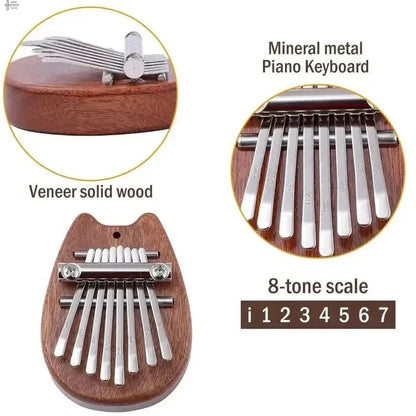 Mini Wood Kalimba: High-Quality 8 Key Thumb Piano Gift