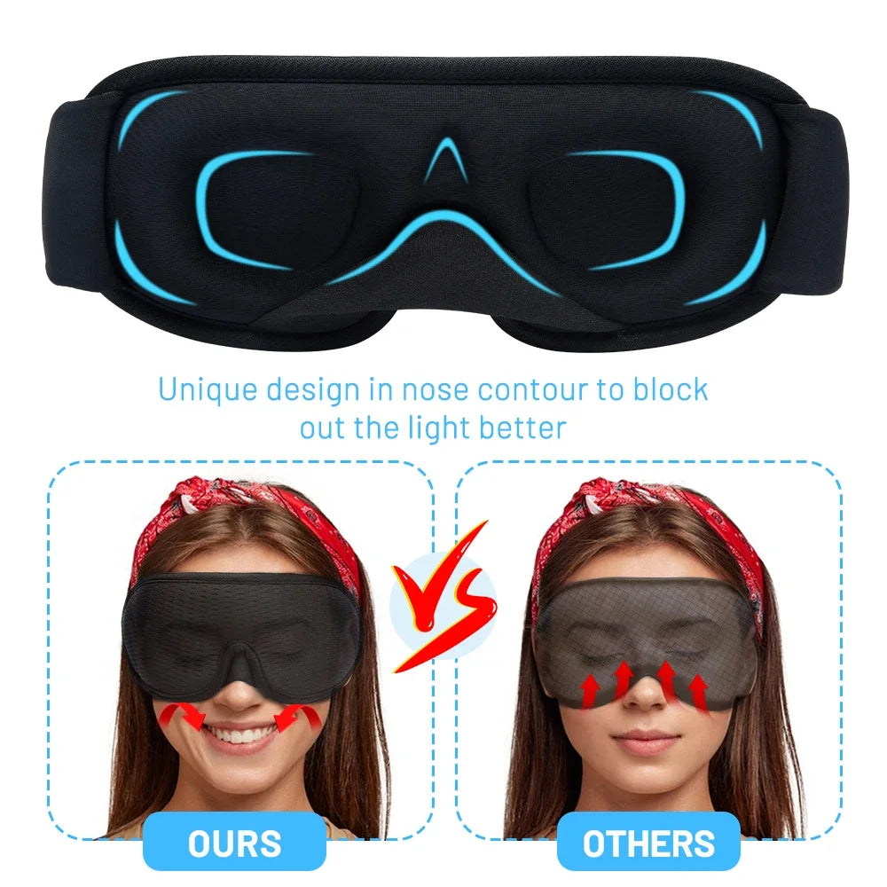 3D Sleeping Mask Light Blocker - Soft, Breathable Eye Shade