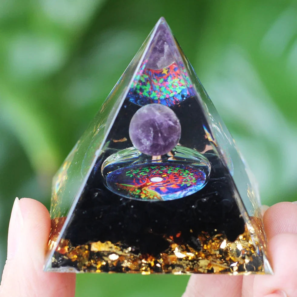 Healing Stones: Orgonite Pyramid Crystals - Healing Reiki Chakra Decor