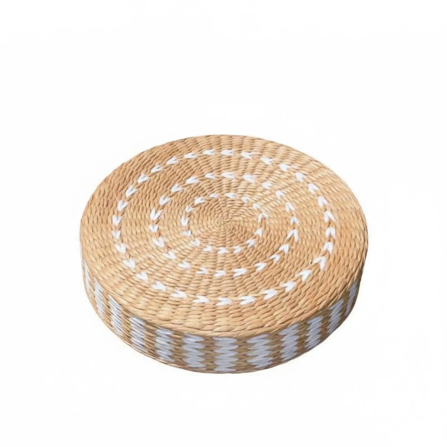 Woven Woven Mat Meditation Cushion Pillow Multi-Function Straw Woven Mat Pillow Round Straw Floor Pillow Breathable Round Woven Pouf
