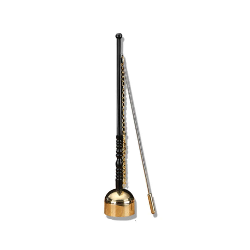 Tibetan Meditation & Prayer Bell - Wooden Handle Brass Bell For Buddhism Singing Scripture Implement Temple Ceremony Supplies