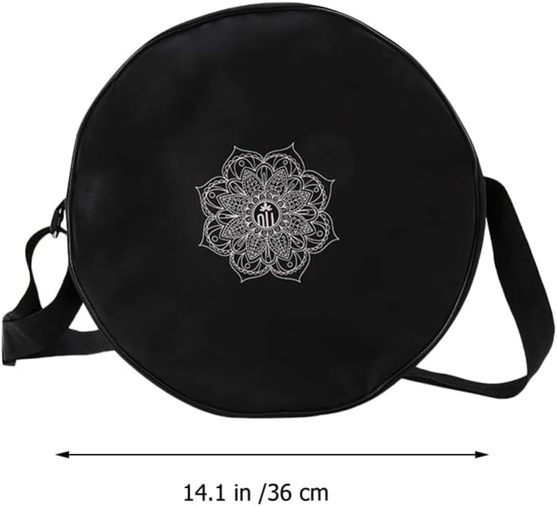 Yoga Wheel Bag Nylon Black Mandala Large Capacity